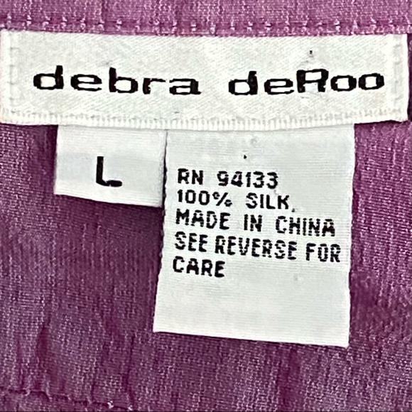 Debra deRoo Button Up Blouse L Iridescent Purple - Picture 7 of 8